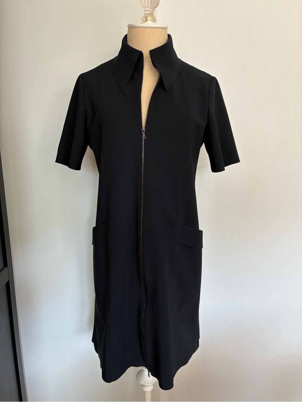 Maria Pinto Black Zip-Front Loren Mini Tunic